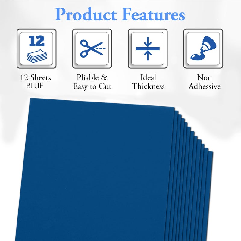 Ader Products Blue Eva Foam Sheets, 2mm Thick, 6 x 9 Inch, Handicraft Foam Paper for Arts and Crafts, by Ader Products - 12 Sheets - Image 2